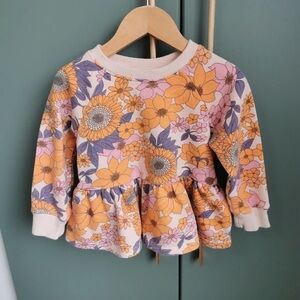 Next Floral Kids Sweater - Orange and Purple